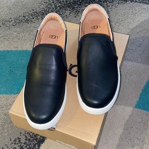 Ugg leather slide ons. Size 9.5. Black.